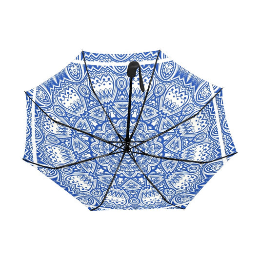 Hamptons Mandala Anti-UV Auto-Foldable Umbrella - Auto-Foldable Umbrella (Underside Printing) - Zanlana Design and Home Decor