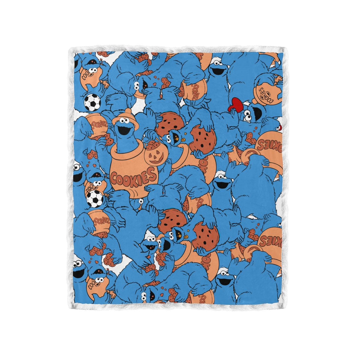 Cookie Monster Double Layer Short Plush Blanket 50"X60" - Double Layer Short Plush Blanket 50"x60" - Zanlana Design and Home Decor