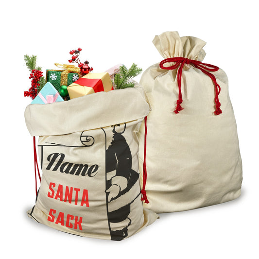 Personalised Santa Santa Claus Drawstring Bag 21"x32" - Drawstring Bag 21"x32" (Two Sides) - Zanlana Design and Home Decor