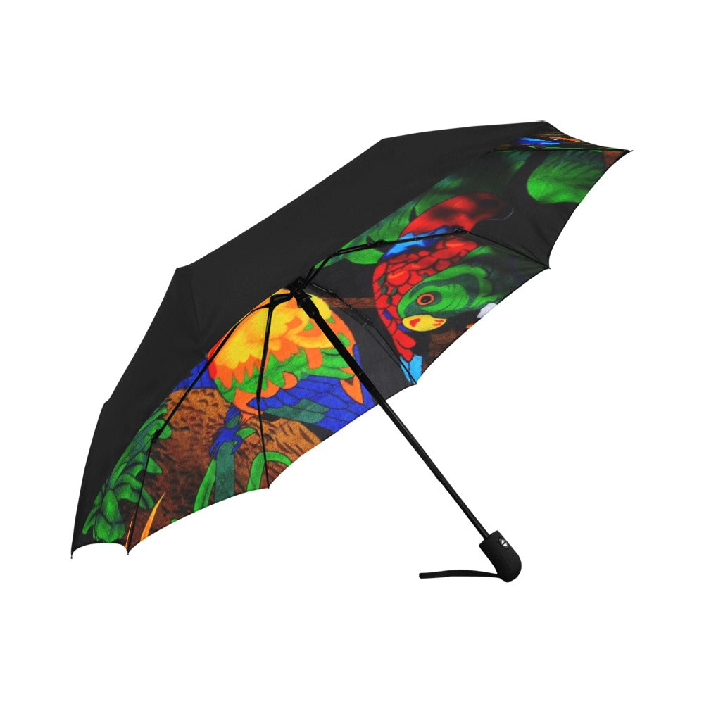 Parrots Anti-UV Auto-Foldable Umbrella - Auto-Foldable Umbrella (Underside Printing) - Zanlana Design and Home Decor