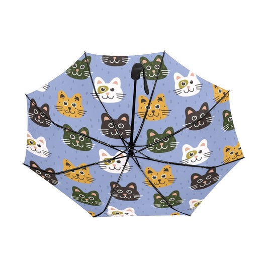 All About Cats Anti-UV Auto-Foldable Umbrella - Auto-Foldable Umbrella (Underside Printing) - Zanlana Design and Home Decor