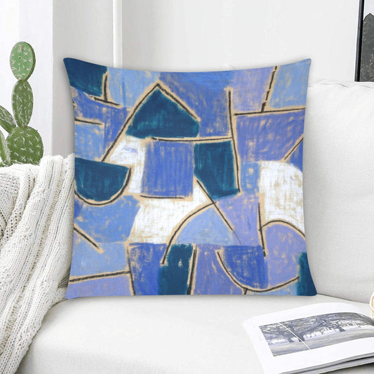 Shades of Blue Abstract Zippered Pillow Cases 20"x20" - Pillow Case - Zanlana Design and Home Decor