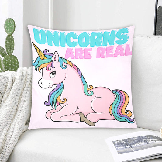 Unicorns Are Real Zippered Cushion Cover 20"x20" - Pillow Case - Zanlana Design and Home Decor