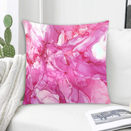 Pink Alcohol Print Zippered Cushion Cover 20"x20" - Pillow Case - Zanlana Design and Home Decor