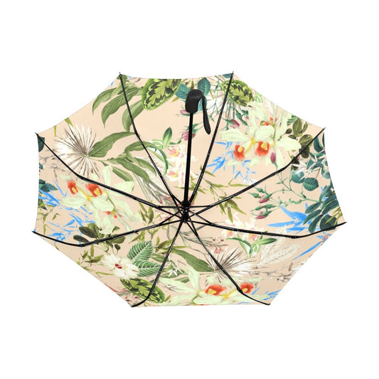 Tropical floral Anti-UV Auto-Foldable Umbrella - Auto-Foldable Umbrella (Underside Printing) - Zanlana Design and Home Decor