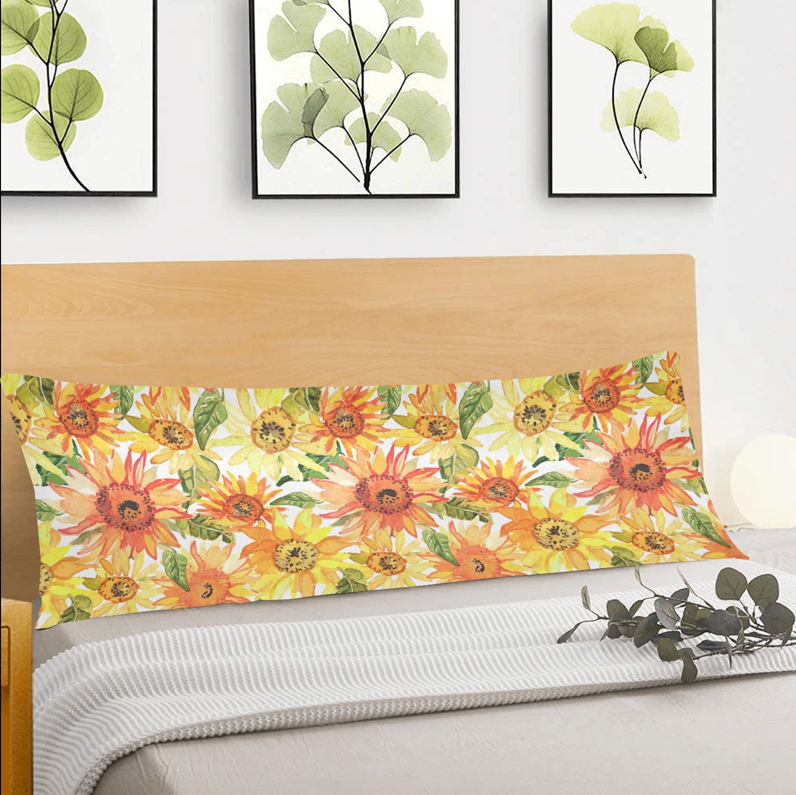 Sunflowers Body Pillow Case 20" x 54" - Body Pillow Case - Zanlana Design and Home Decor