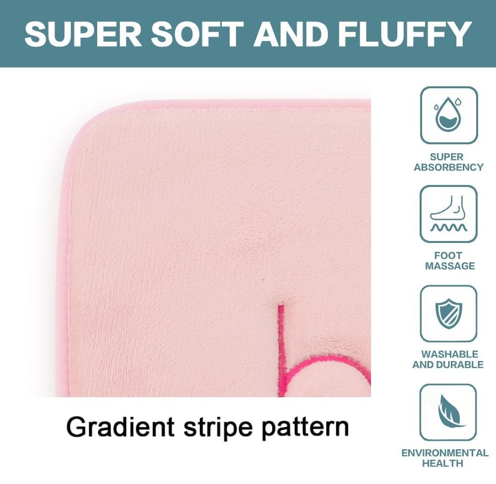 Extra Thick Memory Foam & Super Comfort Bath Rug Mat for Bathroom (60 x 40 cm, Pink) - Home & Garden > Bathroom Accessories - Zanlana Design and Home Decor