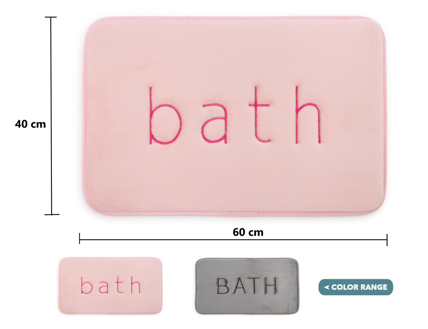 Extra Thick Memory Foam & Super Comfort Bath Rug Mat for Bathroom (60 x 40 cm, Pink) - Home & Garden > Bathroom Accessories - Zanlana Design and Home Decor