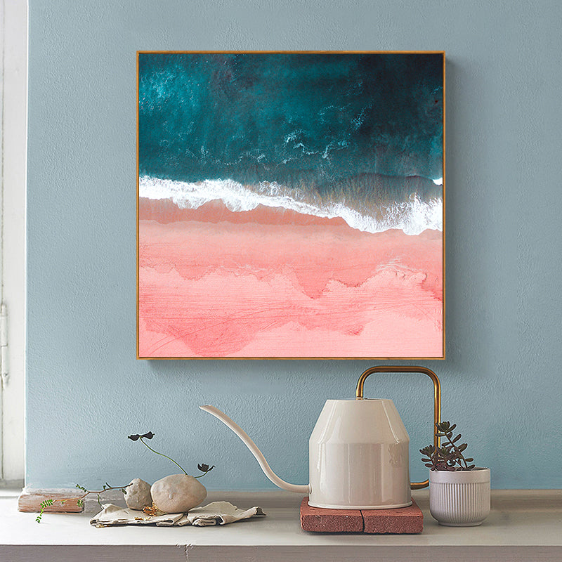 Wall Art 80cmx80cm Pink Sea Wood Frame Canvas - Home & Garden > Wall Art - Zanlana Design and Home Decor