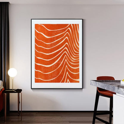 Wall Art 50cmx70cm Abstract Orange Black Frame Canvas - Home & Garden > Wall Art - Zanlana Design and Home Decor