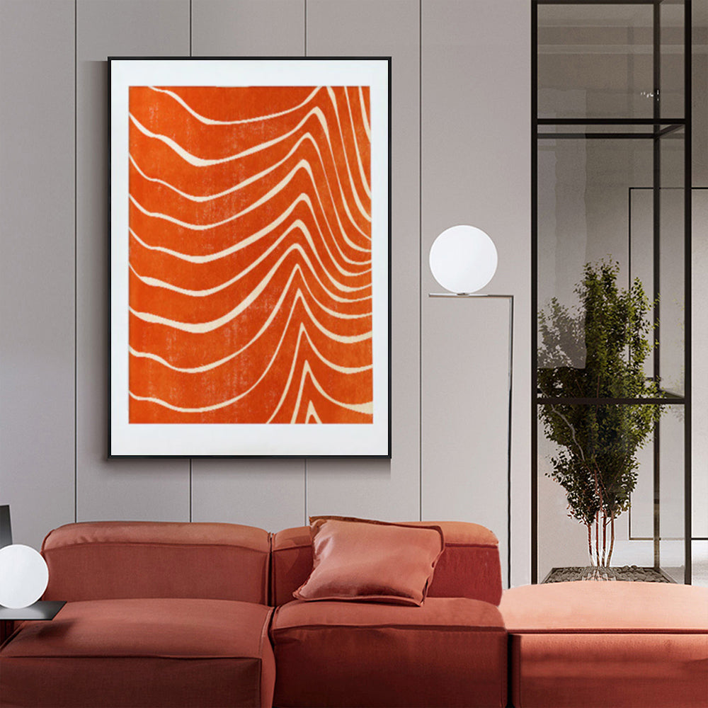 Wall Art 70cmx100cm Abstract Orange Black Frame Canvas - Home & Garden > Wall Art - Zanlana Design and Home Decor