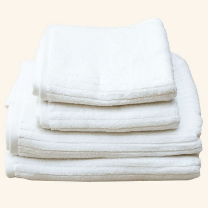 White Stripe Organic Soft 6 pcs Towel Set - Bath Towel - Zanlana Design and Home Decor