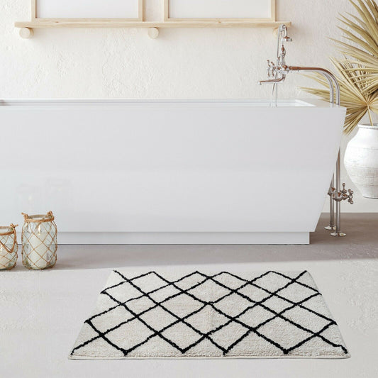Soft Cotton Bath Rug Tufted Jacquard Design - Home & Garden > Bathroom Accessories - Zanlana Design and Home Decor