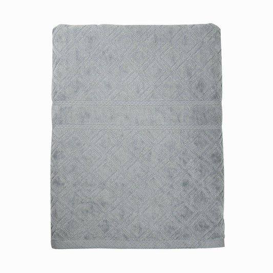 Premium Velour Diamond Design Jacquard Bath Towel (Grey) - Home & Garden > Bathroom Accessories - Zanlana Design and Home Decor
