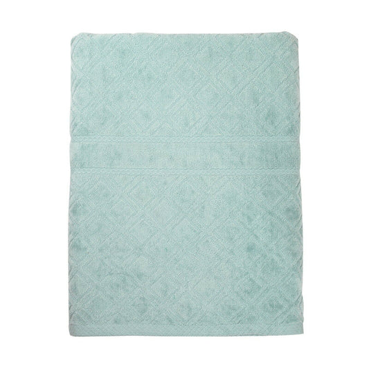 Premium Velour Diamond Design Jacquard Bath Towel (Aqua) - Home & Garden > Bathroom Accessories - Zanlana Design and Home Decor