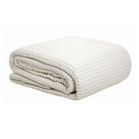 Cotton Waffle Blanket White Single - Blankets - Zanlana Design and Home Decor