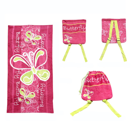 Kids Beach Towel N Bag Butterfly - Beach Towels - Zanlana Design and Home Decor