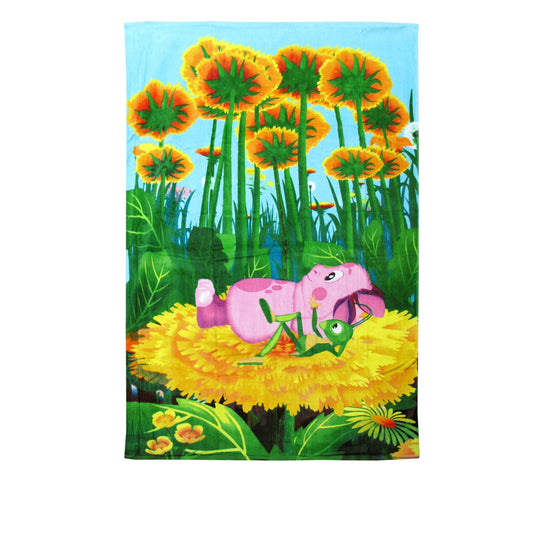 The Adventure of Luntik Beach Towel Rest on Flowers - Beach Towels - Zanlana Design and Home Decor