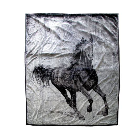 675gsm 2 Ply 3D Print Faux Mink Blanket Queen 200x240 cm Galloping Horse - Home & Garden > Bedding - Zanlana Design and Home Decor