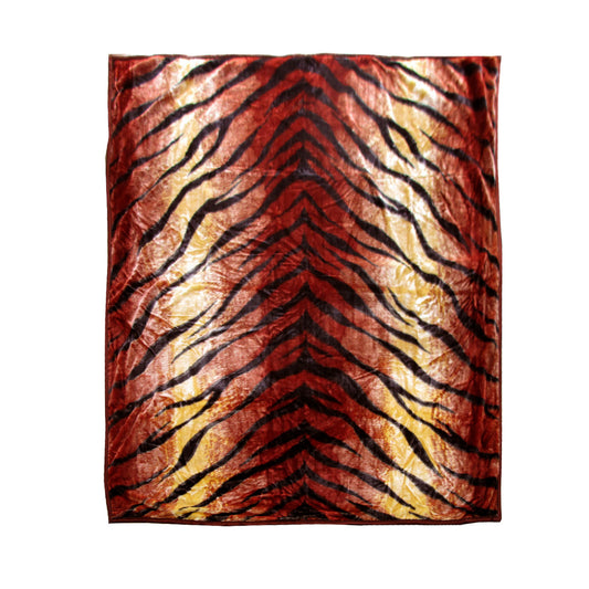 675gsm 2 Ply Animal Print Faux Mink Blanket Queen 200x240 cm Tiger - Home & Garden > Bedding - Zanlana Design and Home Decor
