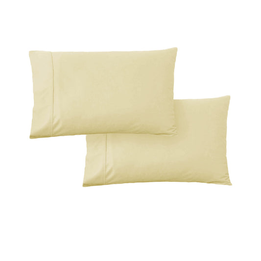 420TC Pair of Wrinkle Free No Flap Queen Pillowcases Pale Gold - Home & Garden > Bedding - Zanlana Design and Home Decor