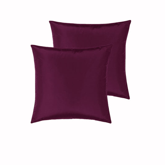 PepperMIll Satin European Pillowcases ( Pair ) BURGUNDY - Home & Garden > Bedding - Zanlana Design and Home Decor