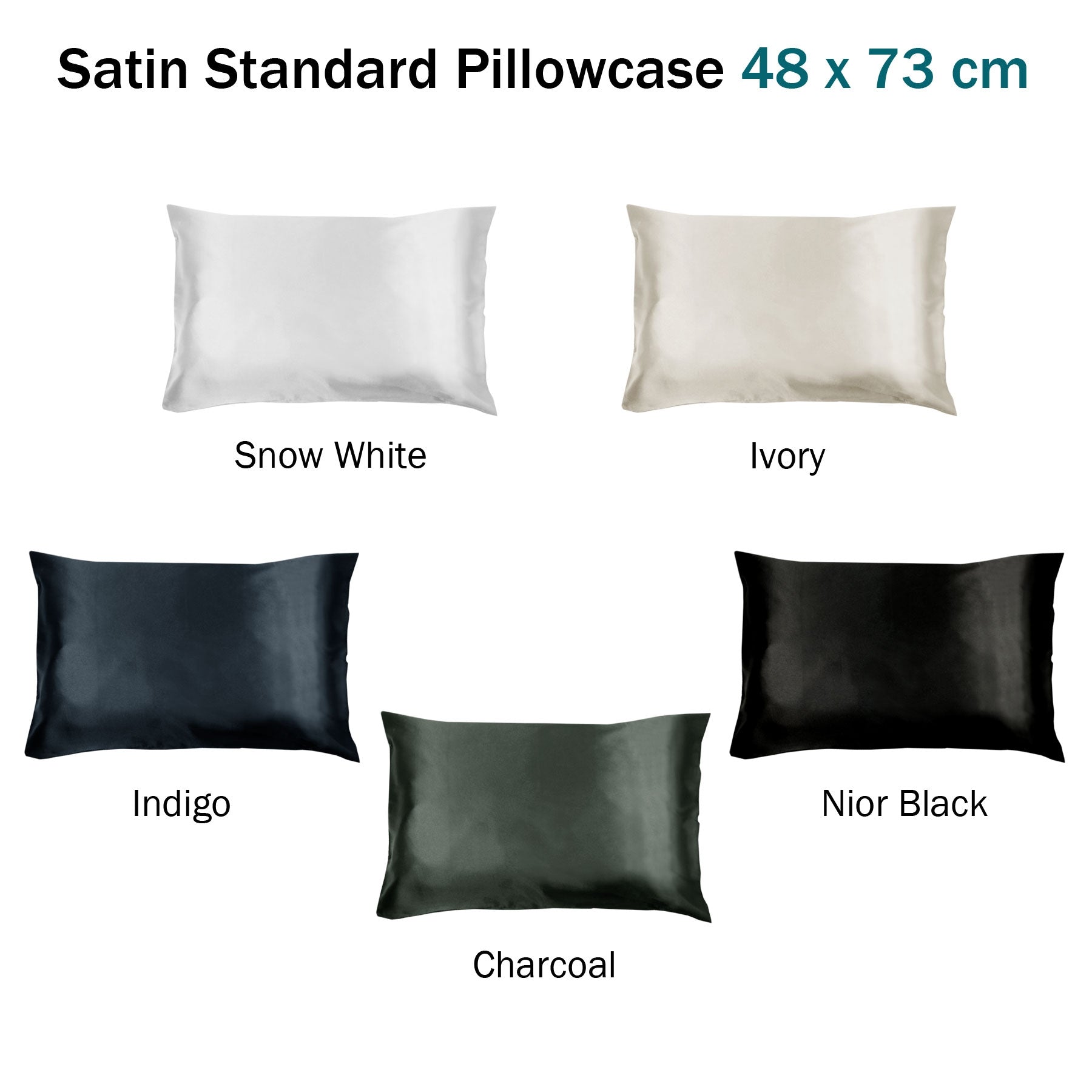 Invitation Satin Standard Pillowcase Charcoal - Home & Garden > Bedding - Zanlana Design and Home Decor