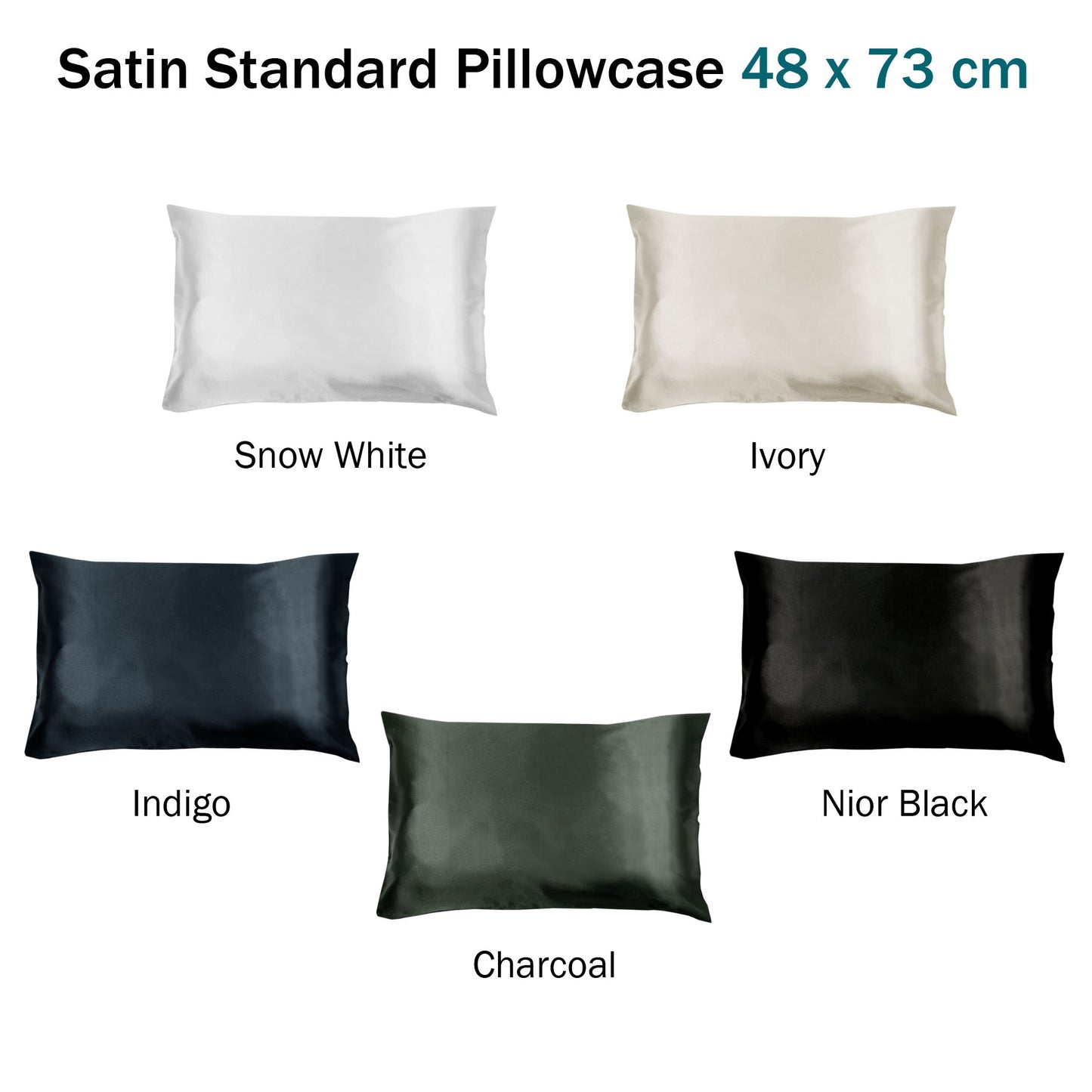 Invitation Satin Standard Pillowcase Snow White - Home & Garden > Bedding - Zanlana Design and Home Decor