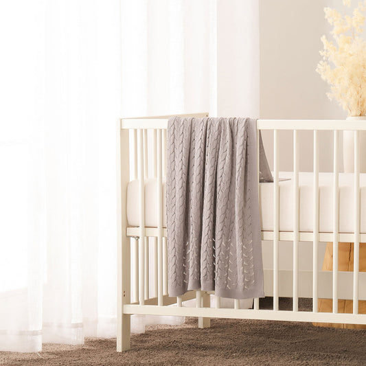 Little Gem Lyla Grey Cotton Baby Blanket 75 x 100 cm - Baby Blanket - Zanlana Design and Home Decor