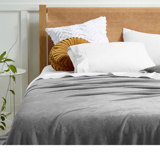 Accessorize Super Soft Blanket Single Size 160 x 240 cm Grey - Home & Garden > Bedding - Zanlana Design and Home Decor