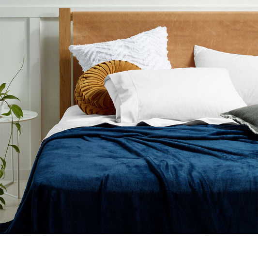 Accessorize Super Soft Blanket Single Size 160 x 240 cm Ink Blue - Home & Garden > Bedding - Zanlana Design and Home Decor