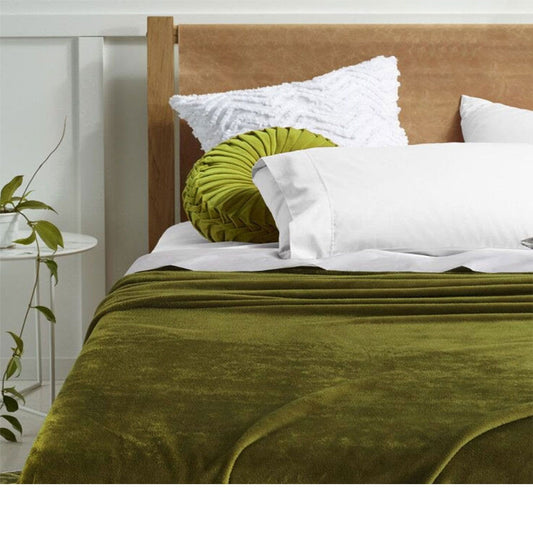 Accessorize Super Soft Blanket Single Size 160 x 240 cm Moss Green - Home & Garden > Bedding - Zanlana Design and Home Decor
