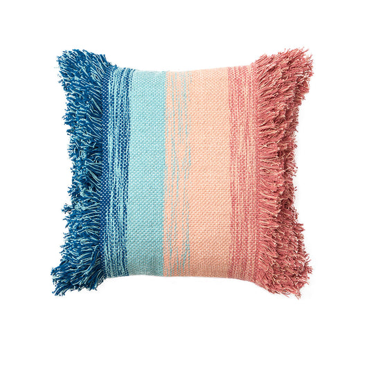 Accessorize Layne Blue Pink Filled Square Cushion - Home & Garden > Bedding - Zanlana Design and Home Decor