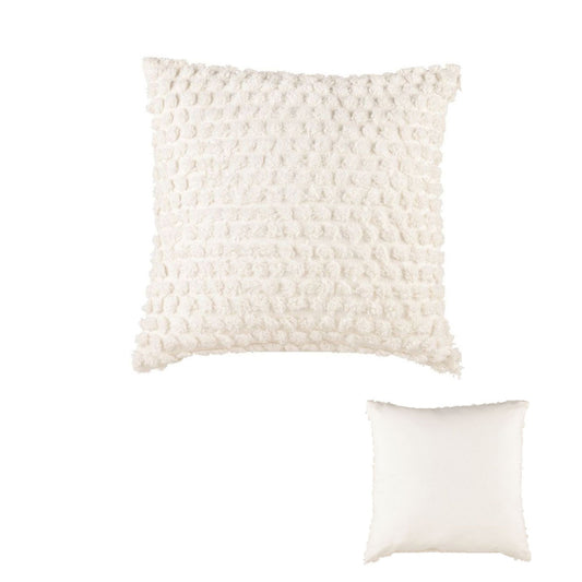 Accessorize Pippa White Square Filled Cushion 45cm x 45cm - Home & Garden > Bedding - Zanlana Design and Home Decor