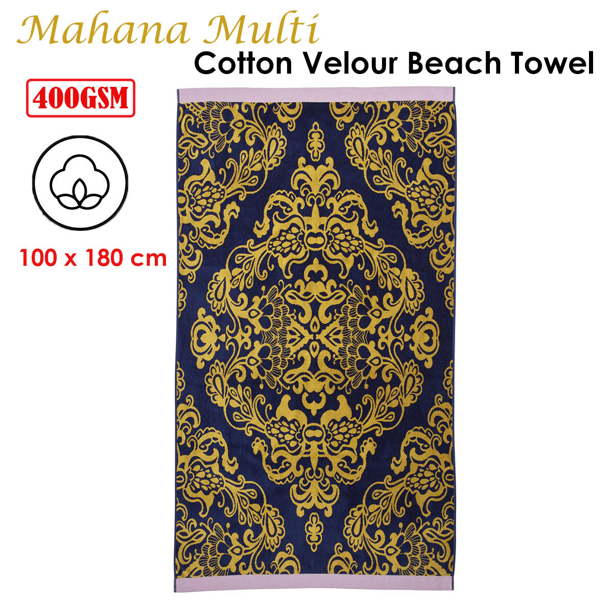 Bedding House Mahana Multi Cotton Velour Beach Towel - Beach Towels - Zanlana Design and Home Decor