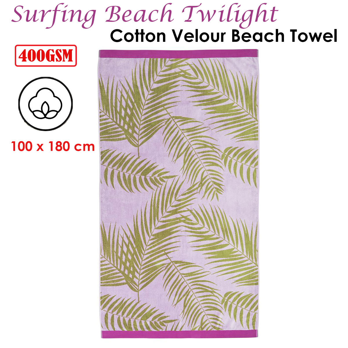 Bedding House Surfing Beach Twilight Cotton Velour Beach Towel - Beach Towels - Zanlana Design and Home Decor