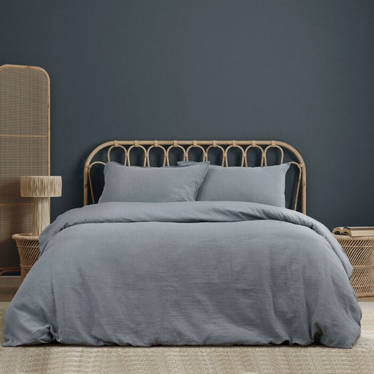 Ardor Earth Grey Cotton Gauze Quilt Cover Set King - Home & Garden > Bedding - Zanlana Design and Home Decor