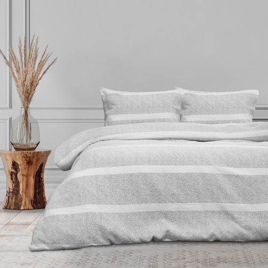 Ardor Liam Chenille Textured Grey Quilt Cover Set Double - Home & Garden > Bedding - Zanlana Design and Home Decor