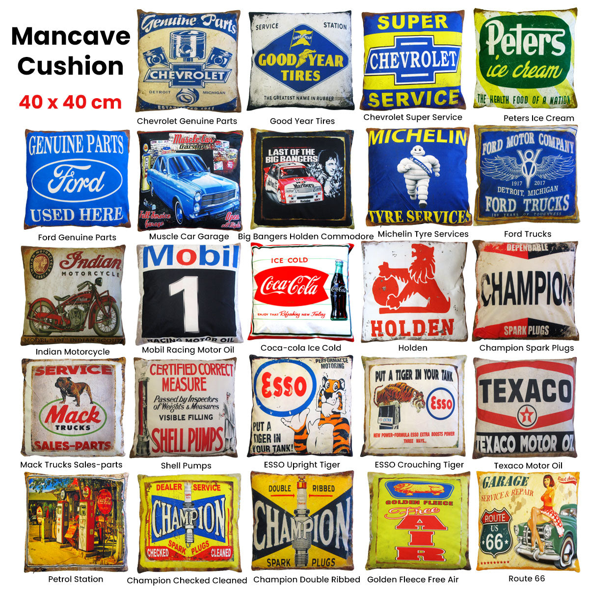 Australian Mancave Retro Cushion Texaco Motor Oil 40 x 40 cm - Cushion Covers - Zanlana Design and Home Decor