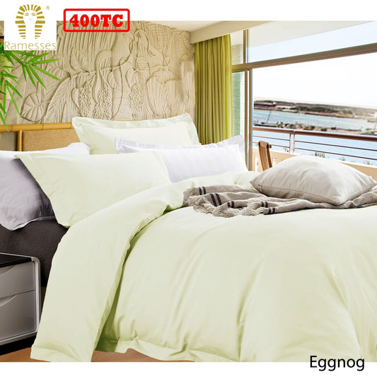 Ramesses Bamboo Cotton Quilt Cover Set Eggnog Queen - Home & Garden > Bedding - Zanlana Design and Home Decor