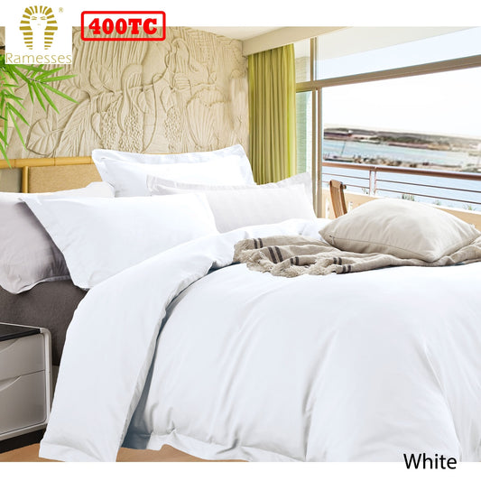 Ramesses Bamboo Cotton Quilt Cover Set White King - Home & Garden > Bedding - Zanlana Design and Home Decor