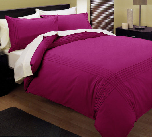 Kingtex Pintuck Quilt Cover Set Fushia Queen - Home & Garden > Bedding - Zanlana Design and Home Decor