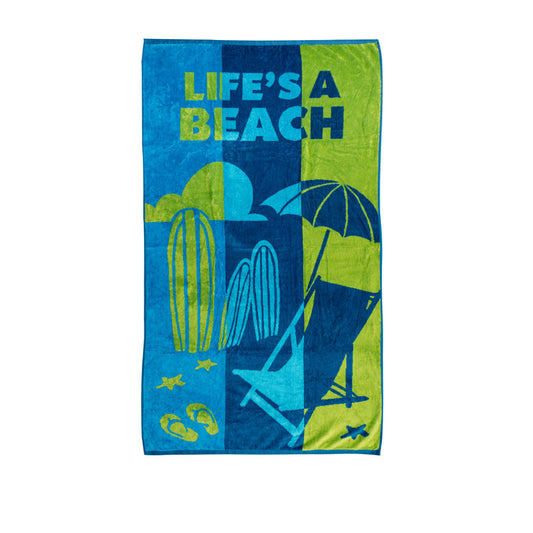 Rans Premium Cotton Jacquard Beach Towel Life's a Beach - Beach Towels - Zanlana Design and Home Decor