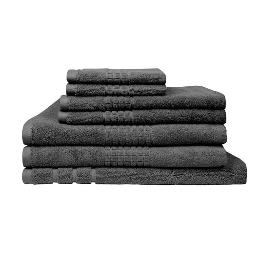 Rans Montage 7 Piece Cotton Bath Towel Set - Charcoal - Bath Towel - Zanlana Design and Home Decor