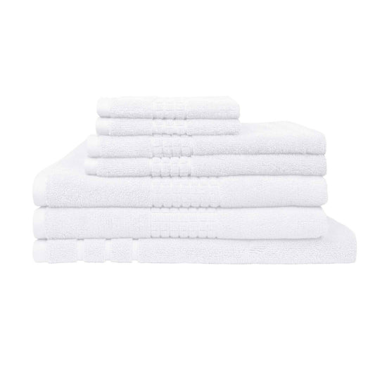 Rans Montage 7 Piece Cotton Bath Towel Set - White - Bath Towel - Zanlana Design and Home Decor