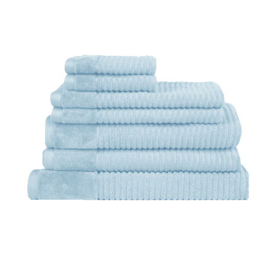Royal Excellency 7 Piece Cotton Bath Towel Set - Baby Blue - Bath Towel - Zanlana Design and Home Decor