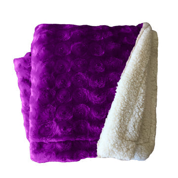 plush fleece sherpa backed reversible throw ultra violet - Home & Garden > Bedding - Zanlana Design and Home Decor