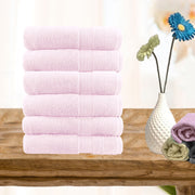 6 piece ultra light cotton hand towels in baby pink - Bath Towel - Zanlana Design and Home Decor