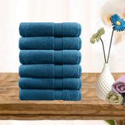 6 piece ultra light cotton hand towels in teal - Bath Towel - Zanlana Design and Home Decor