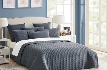 7 piece vintage stone wash comforter set queen charcoal - Home & Garden > Bedding - Zanlana Design and Home Decor